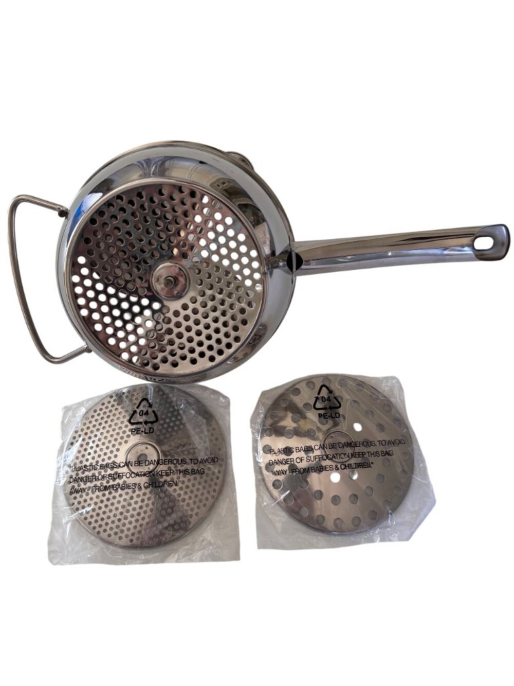 Stainless Steel Food Mill 3 Interchangeable Discs For Sauces Purees Baby Food - Picture 2 of 8